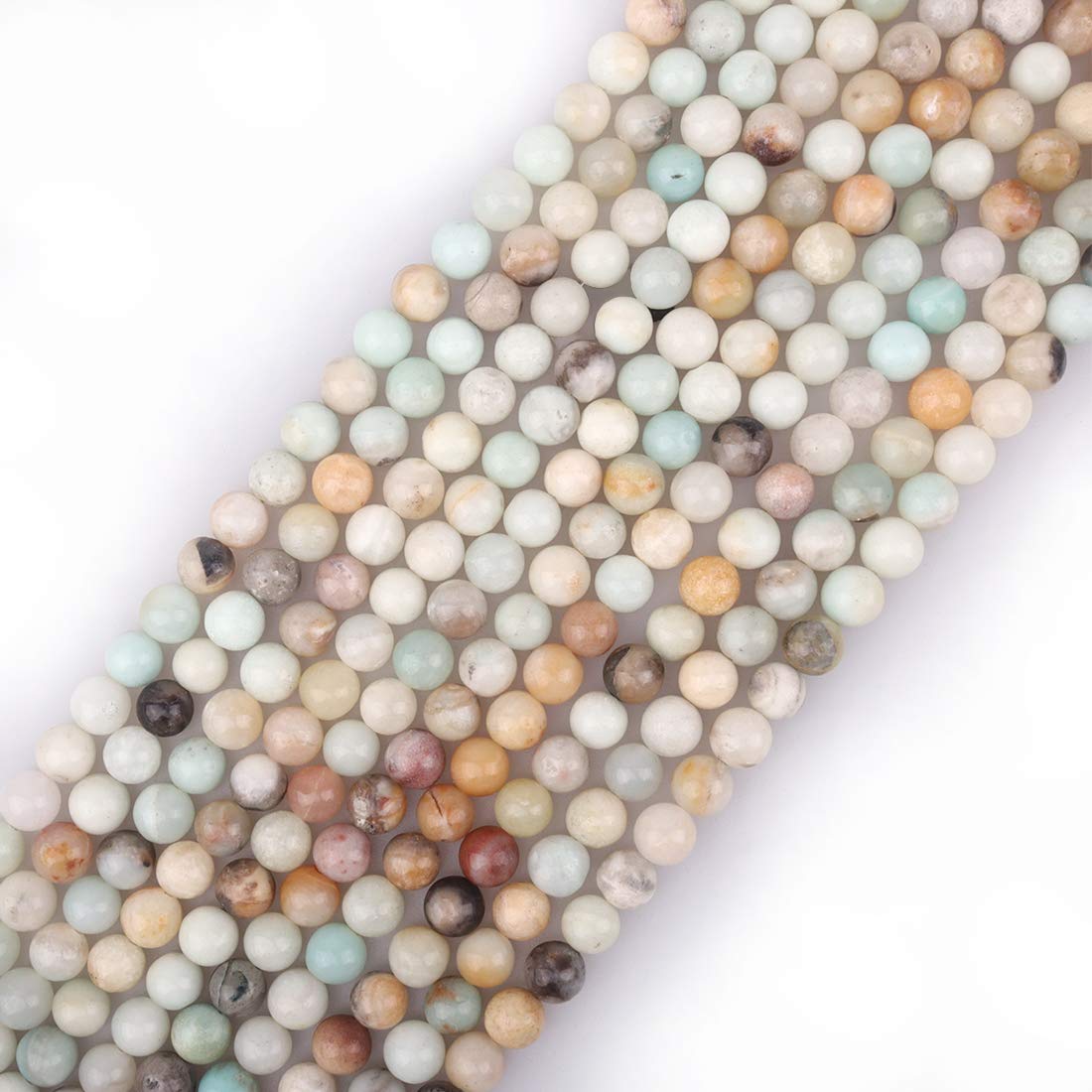 ICAI Beads 10mm Natural Amazonite Gemstone Round Loose Beads for Jewelry Making (34-36pcs)