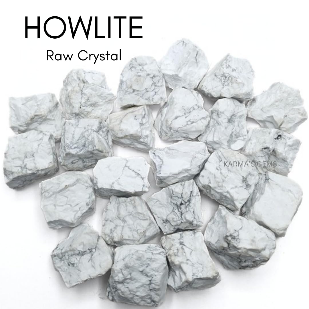 Crystals, Rocks, Jade, Crystals and Healing Stones, Witchcraft Supplies, Healing Crystals, Stones, Healing Stones, Rock Collection, Agate, Raw Stones (Howlite, 2 Pcs)