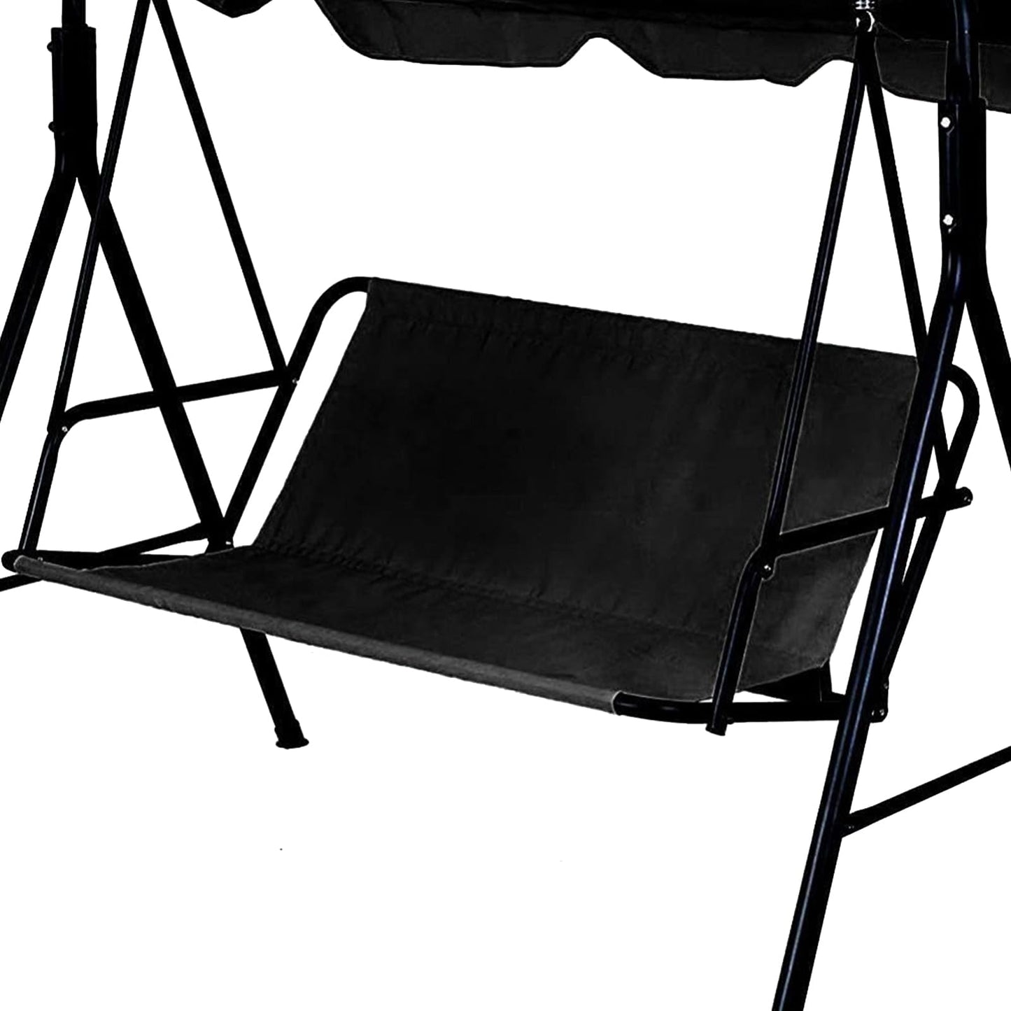 Bonlting Swing Seat Cover Replacement, 600D Thickened Oxford Waterproof Chair Bench Replacement Cover Outdoor Swing Cushion Cover for 3 Seater Patio Garden Swing Chair（58.3x19.7x19.7in, Black
