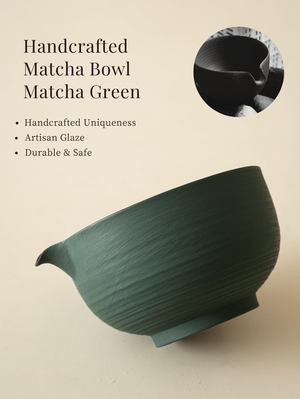 WUSEI 6-pcs Japanese Matcha Whisk Set, Handmade Ceramic Matcha Set with Bowl(Chawan),Bamboo Whisk(Chasen) and Holder, Scoop, Sifter & Tea Towel,Matcha Kit for Ceremony (Turquoise Green)