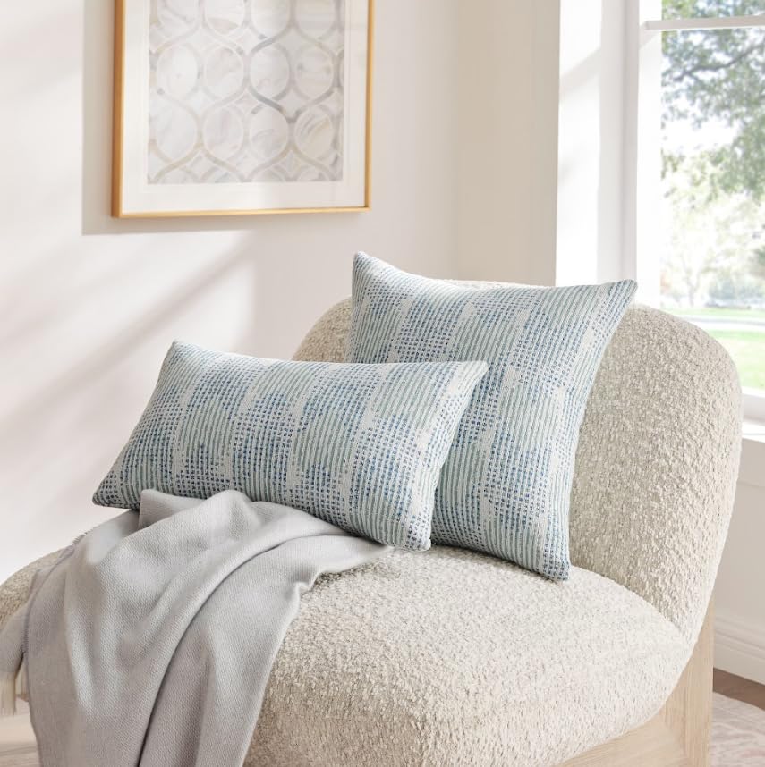 BLVD Eight Pantego Decorative Throw Pillow with Insert (Cover + Insert Included) – 20"x 20" Down Alternative – Sofa & Bed Pillow for Couch, Living Room & Bedroom - CAL117 Compliant, Single Pack