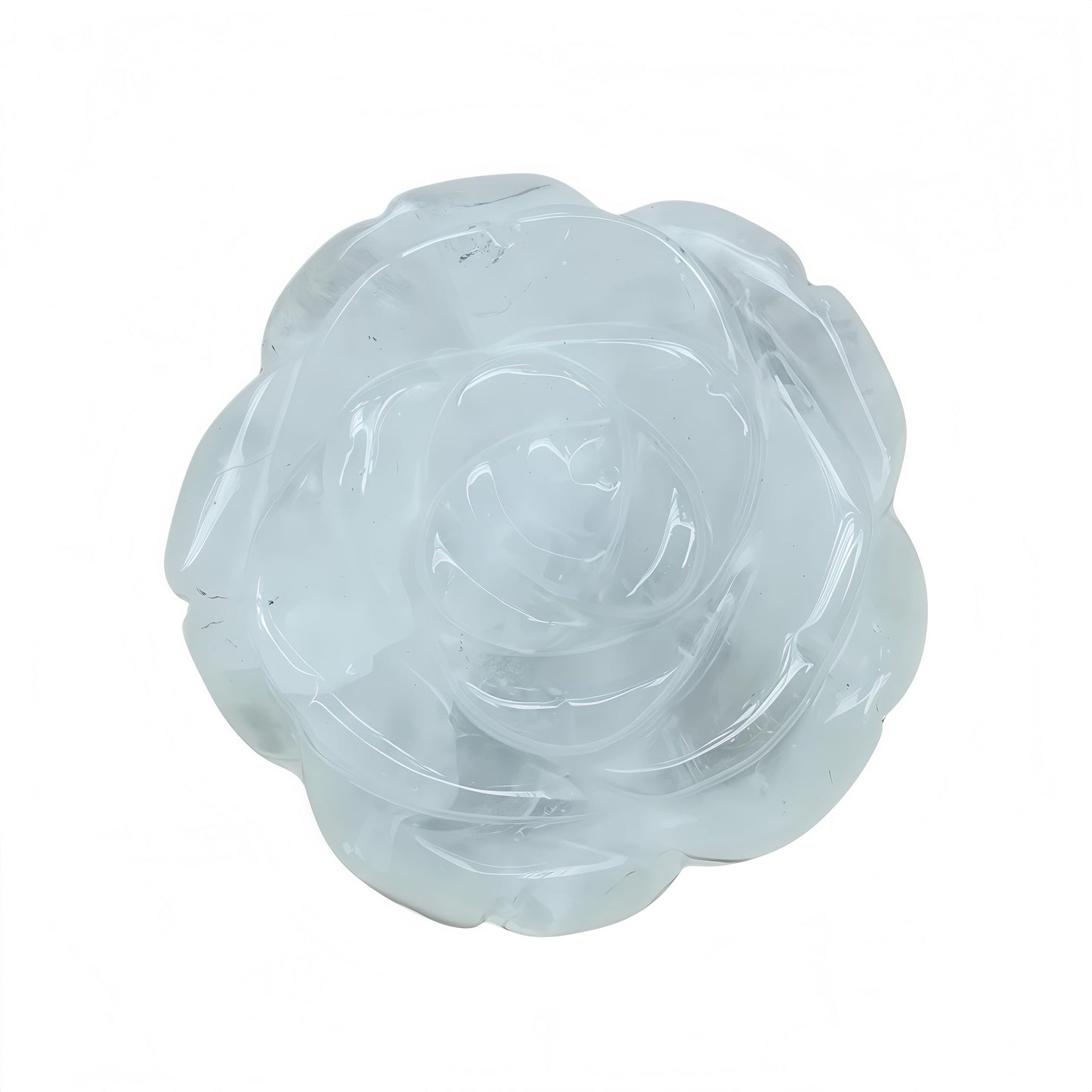 Sunshcat Natural Rock Quartz Crystal Rose Pendant,Three Dimensional Carved Healing Meditation Jewelry Crystals and Healing Stone Figurine,Suitable for DIY Jewelry Making and Valentine's Day Gift