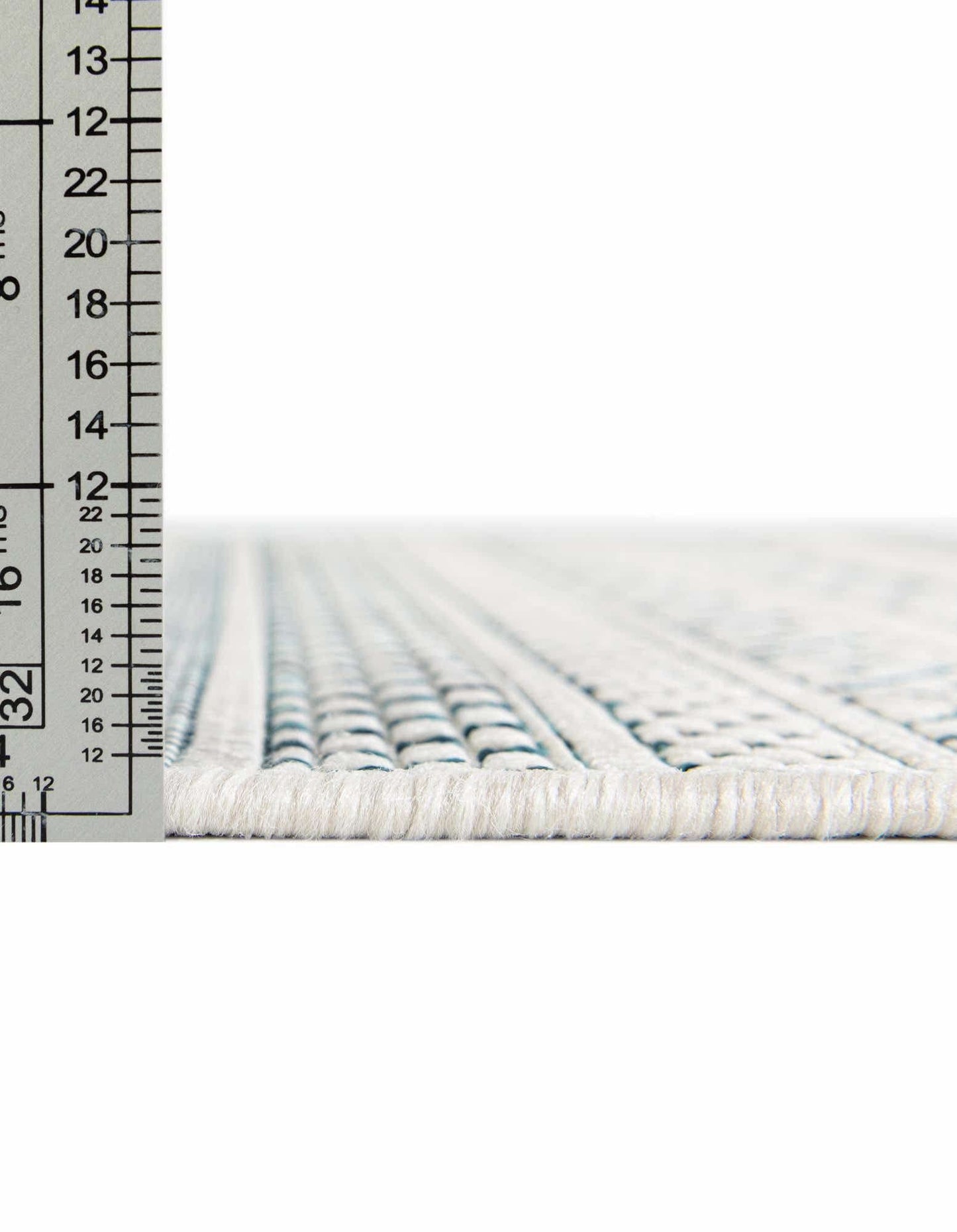 Unique Loom Outdoor Striped Collection Area Rug - Maia (4' 1" x 6' 1" Rectangle, Teal/Ivory)