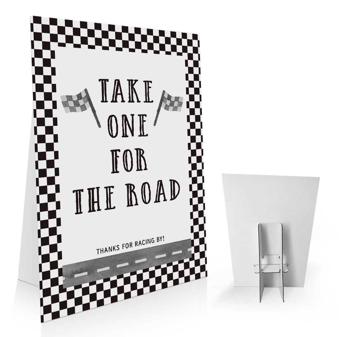 Race Car Birthday Favors Sign 8x11 Inch, Take One for the Road, Birthday Party Table Decor, Racing Party Signs, Race Car Boys Birthday Party Decorations -PDLP08