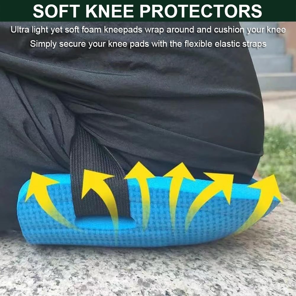 SUJAYU Gardening Knee Pads for Women, Soft Foam Knee Pads for Men Construction, Work Knee Pad for Men Women, Rodilleras Para Roofing Rodilleras Para Trabajo (Black)