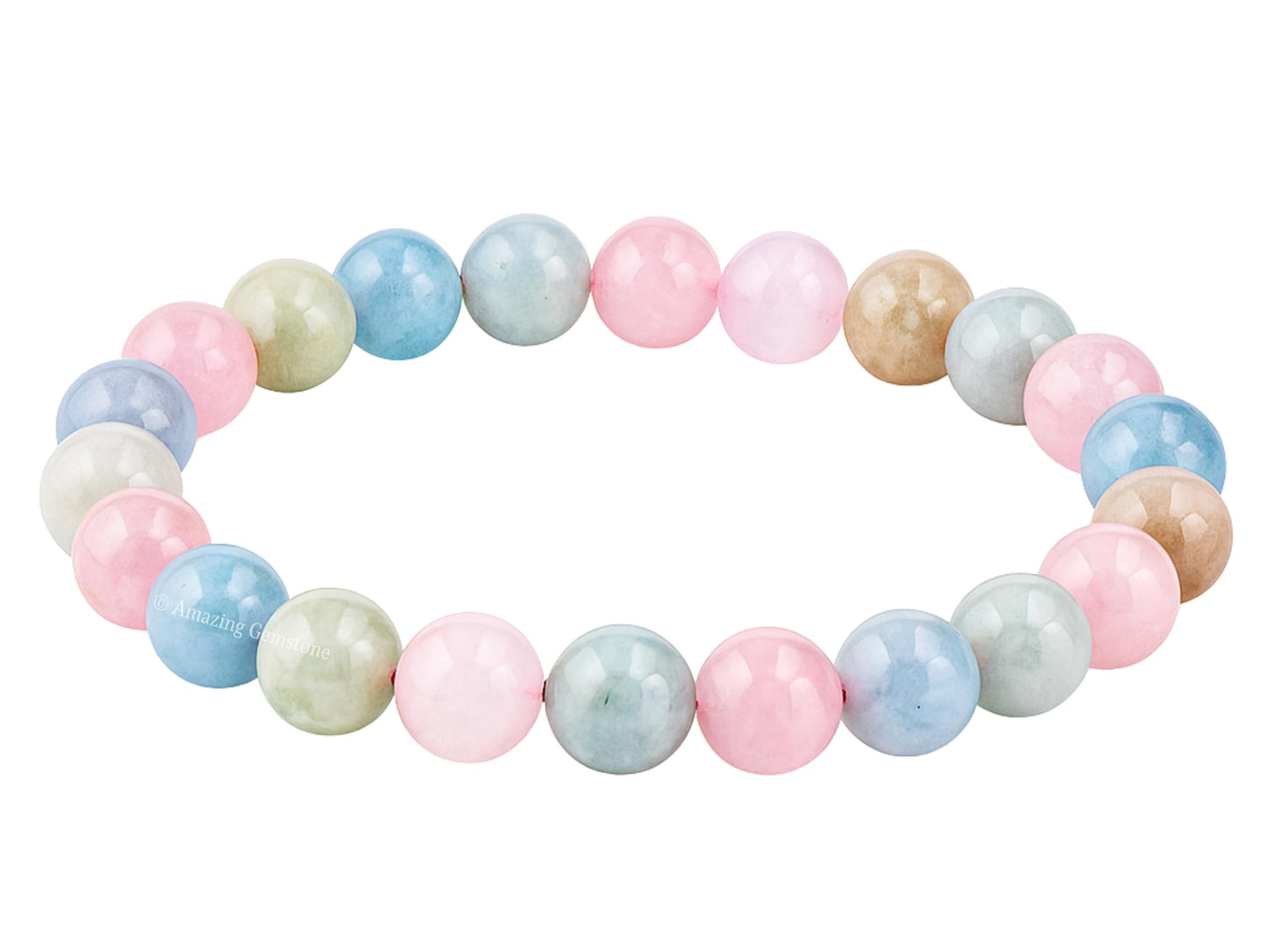 Amazing Gemstone Crystal Bracelet for Women Men's Gifts - Protection Healing Crystal Bracelet - 8mm Gemstone Beaded Stretchable Bracelet Pulseras Para Hombres Mujer Stocking Stuffers Mothers Day Gift (Morganite (Premium))