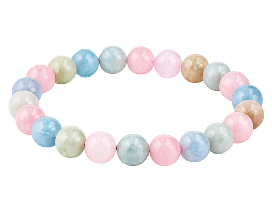 Amazing Gemstone Crystal Bracelet for Women Men's Gifts - Protection Healing Crystal Bracelet - 8mm Gemstone Beaded Stretchable Bracelet Pulseras Para Hombres Mujer Stocking Stuffers Mothers Day Gift (Morganite (Premium))