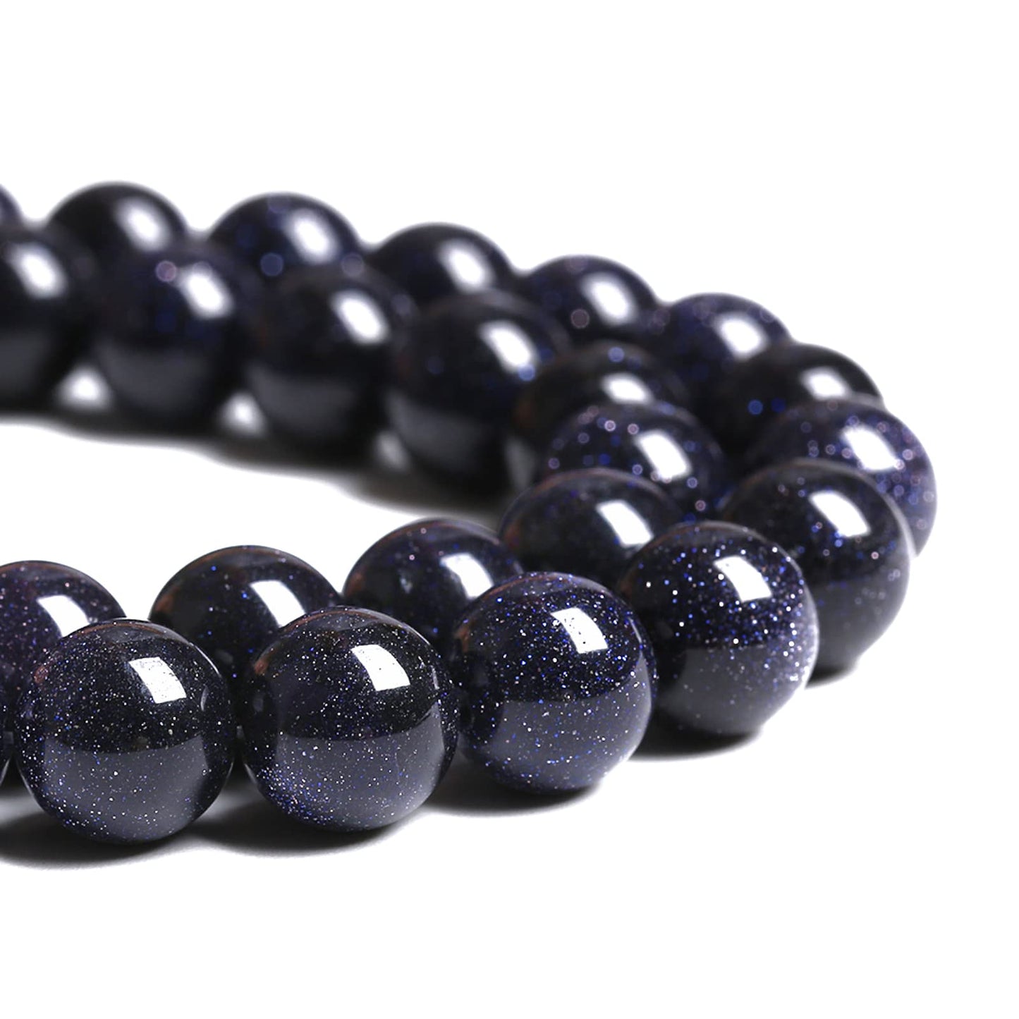 8MM 45PCS Blue Sandstone Spacer Loose Beads for Jewelry Making DIY Bracelet 1 Strand