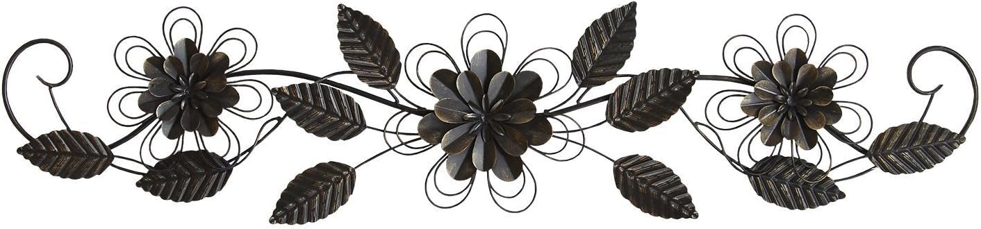 POBKING Enchanting Leaves Wall Art - Metal Leaves & Flowers Over Door, Black Metal, The Door Wall Decor