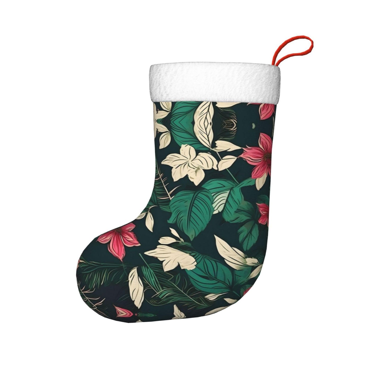 KOPUUYRD Flower Leaf Print Luxurious Holiday Socks,Unique Christmas Socks for Joyful Season,Festive Ornament Classic