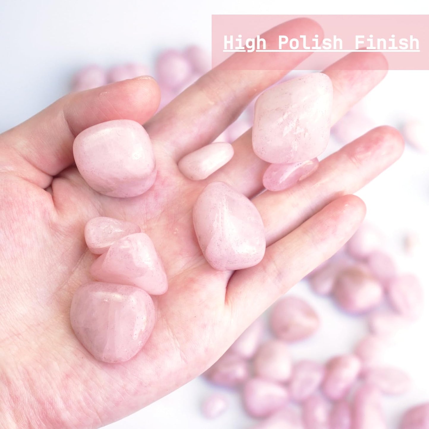 XMHOME 3 Pounds Rose Quartz Tumbled Stones - Pink Polished Crystals for Vase Filler, Love Energy, and Jewelry