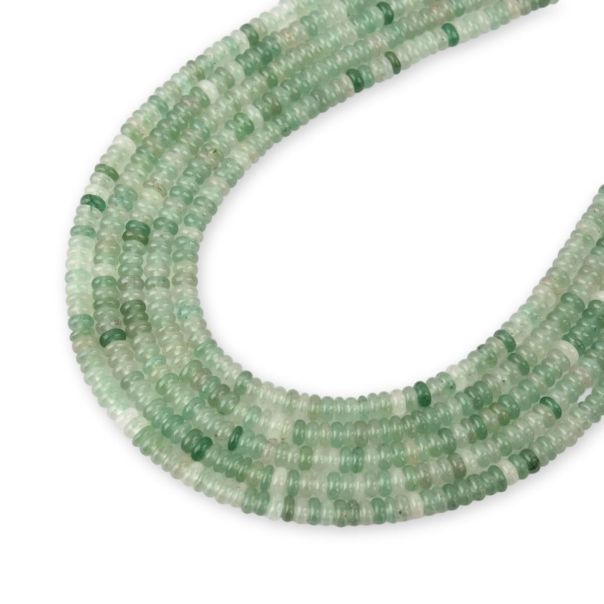 155pcs 4x2mm Natural Green Aventurine Disk Rondelle Spacer Stone Semi Precious Gemstone Loose Beads for Jewelry Making 15 Inch
