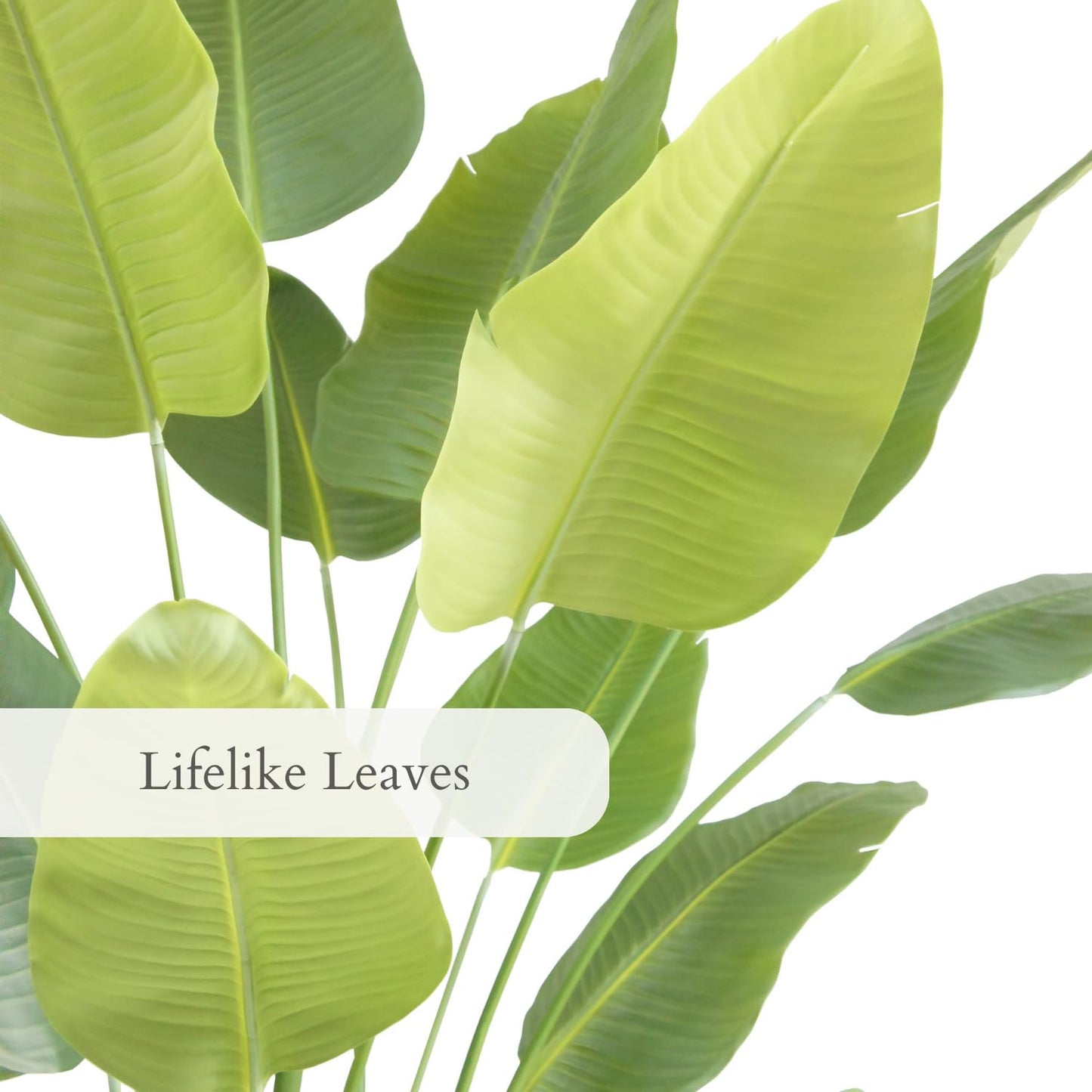 CG Hunter Faux Birds of Paradise Plant, Premium Artificial Indoor Plant Stands 8' Tall and Enhances Interior Design, Lifelike-Leaves Create Realistic Natural Appearance, Grey Planter Pot Included