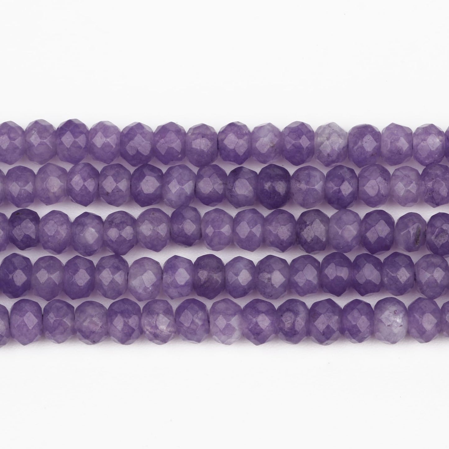 2 String 220PCS 3x5mm Natural Purple Chalcedony Stone Beads for Jewelry Making, Songxi Facted Loose Gemstone Beads for DIY Bracelet Necklace Making Supplies with Energy Healing Chakra Power