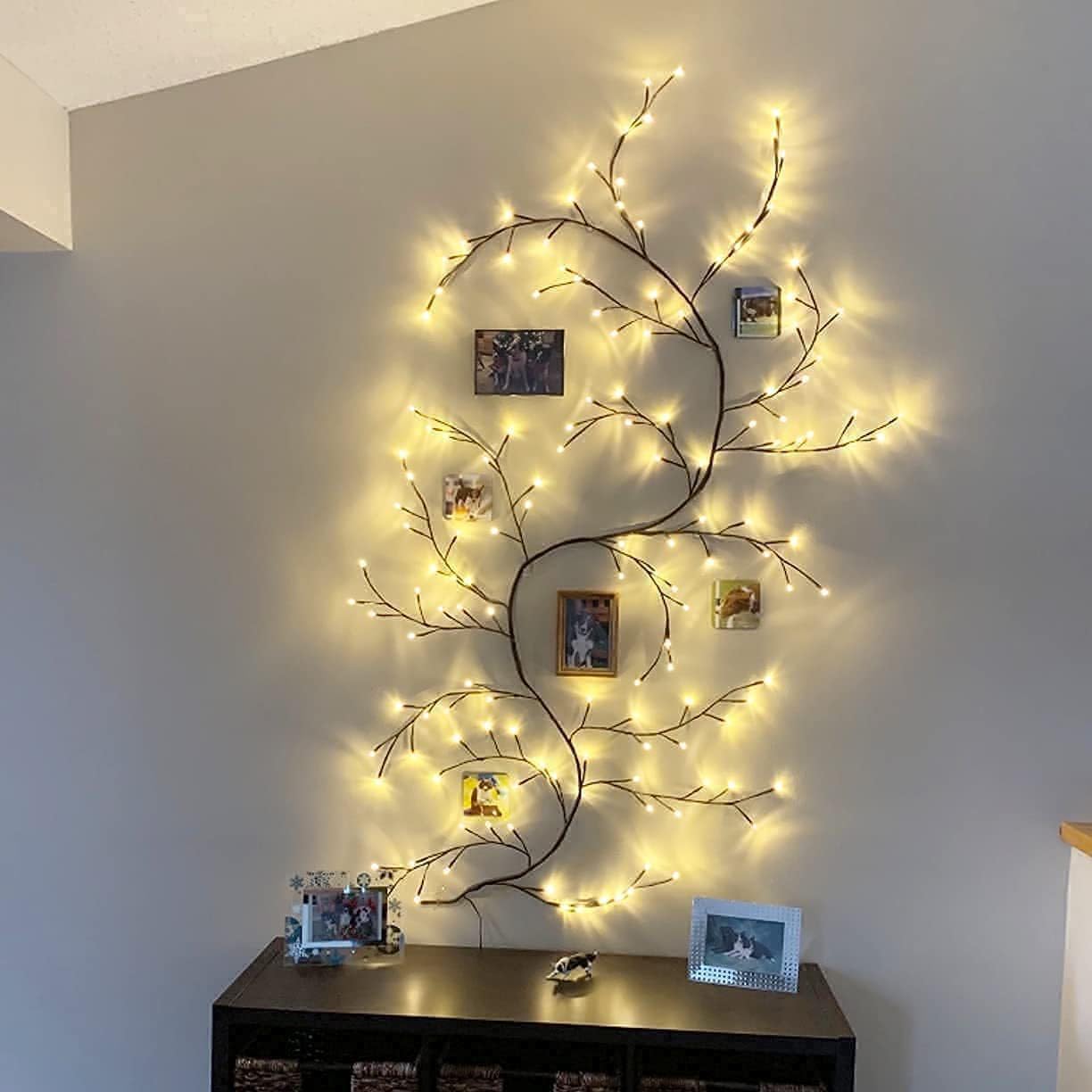 XINXIANLIAN 96 LED Willow Vine Lights 6FT Enchanted Wall Decoration Vine Lights 8 Modes for Home Indoor Wall Decoration (Warm White)