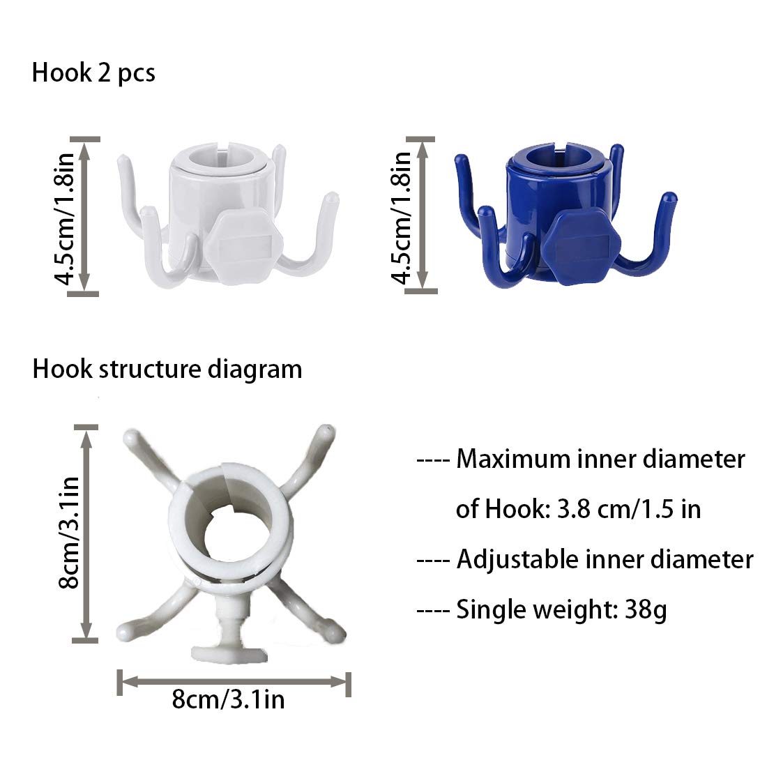 TFTSR Patio Beach Umbrella Sand Anchor Hanging Hook Set,Base with Adjustable Screw,One Size Fits All,Hang Objects and Stand Strong Winds