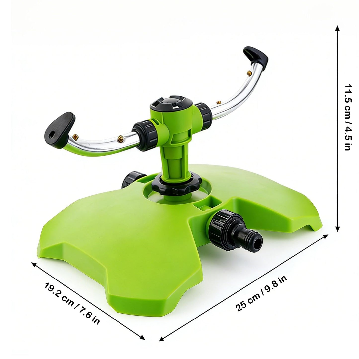 [2 Pack] TEIENNA Heavy Duty 2-Arm Sprinkler with Base, 360° Automatic Rotary Lawn Sprinkler System for Garden Plant, Flower Bed & Yard Watering – Large Area Coverage Irrigation