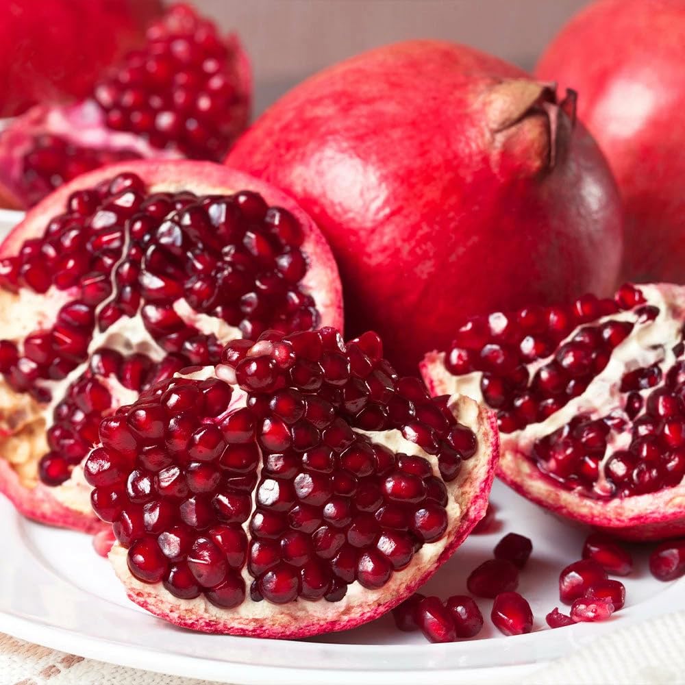 Red Pomegranate Tree Live Plant, 6-12” Tall, Sweet Pomegranate Fruit Plant in 4” Pot, Cold Hardy
