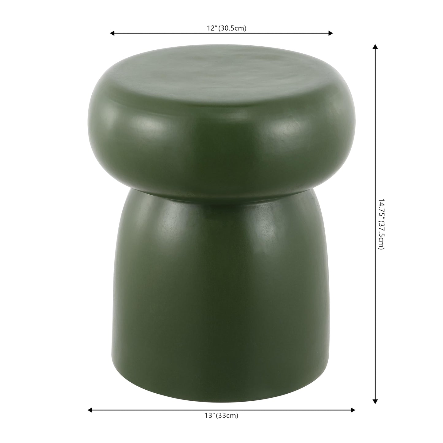 SAFAVIEH Home Collection Millia Moss Green Ceramic Decorative Garden Stool for Living Room, Bedroom, Garden, Side Table, Plant Stand (Fully Assembled)