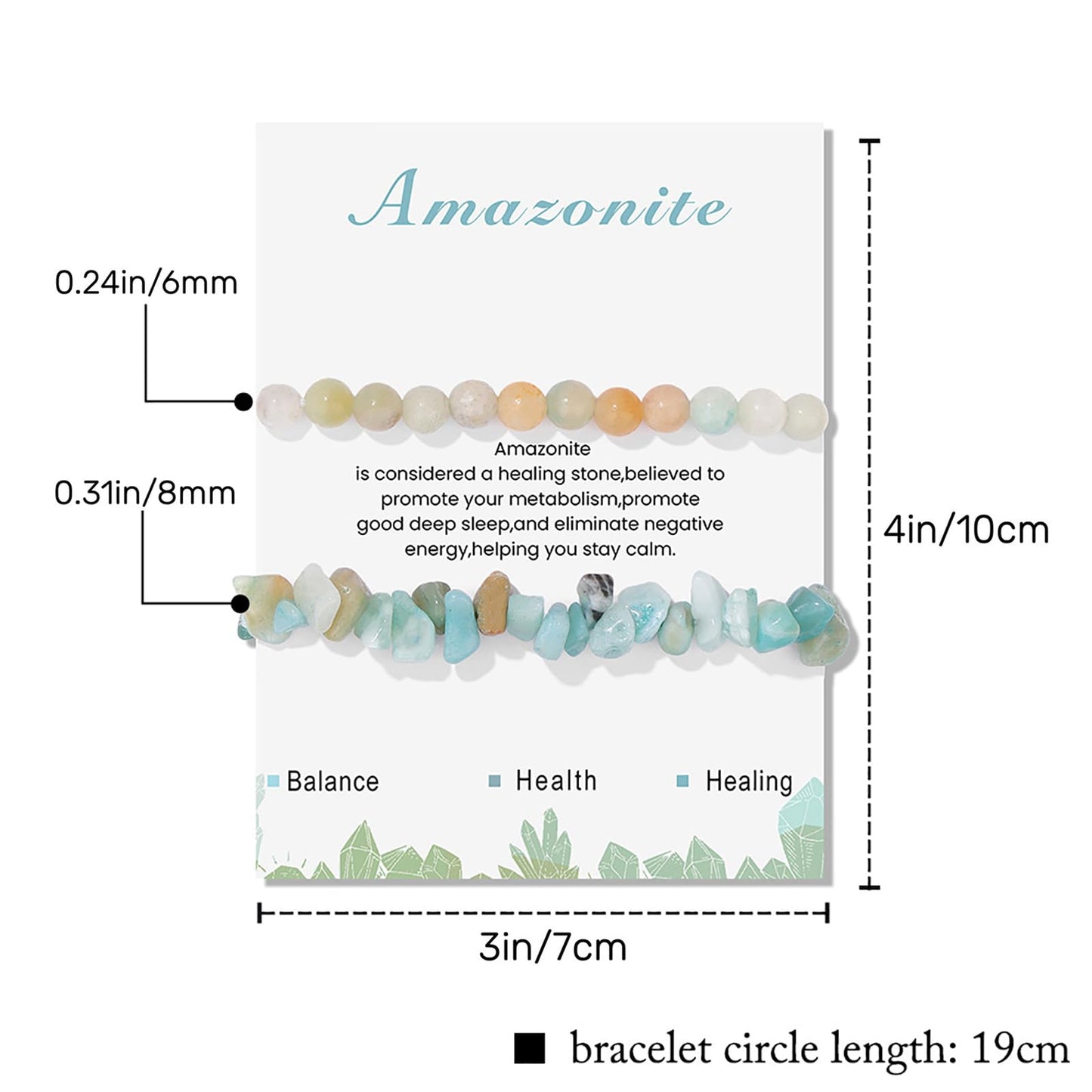 2Pcs Amazonite Bracelet for Women Dainty Handmade Adjustable Amazonite Beaded Bracelet Gemstone Bracelets Healing Crystal Bracelet Amazonite Jewelry for Women Men