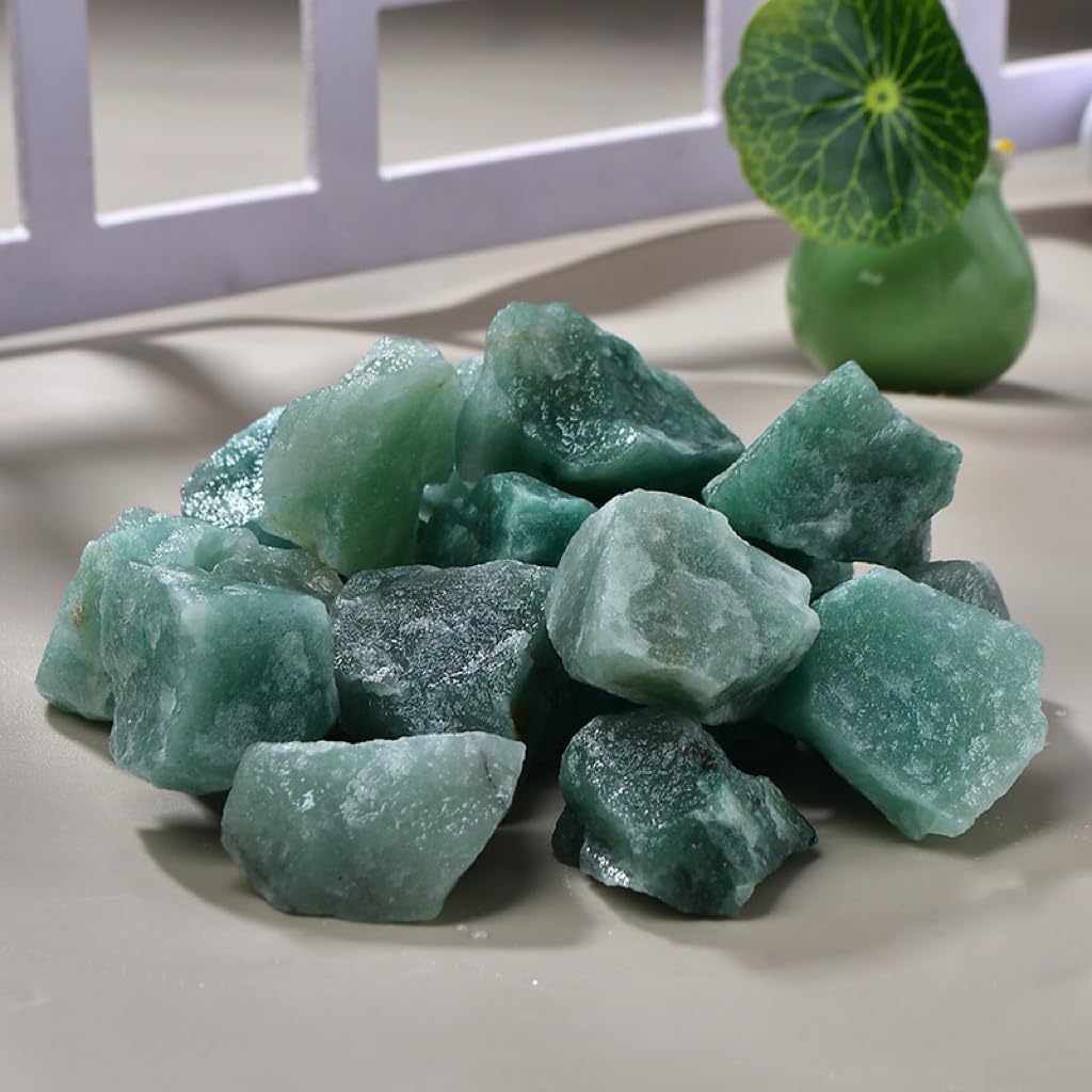 1LB Natural Green Aventurine Raw Healing Crystals, Energy Stones for Meditation, Reiki, Chakra Balancing, Home Décor and Spiritual Gifts (30-50mm)
