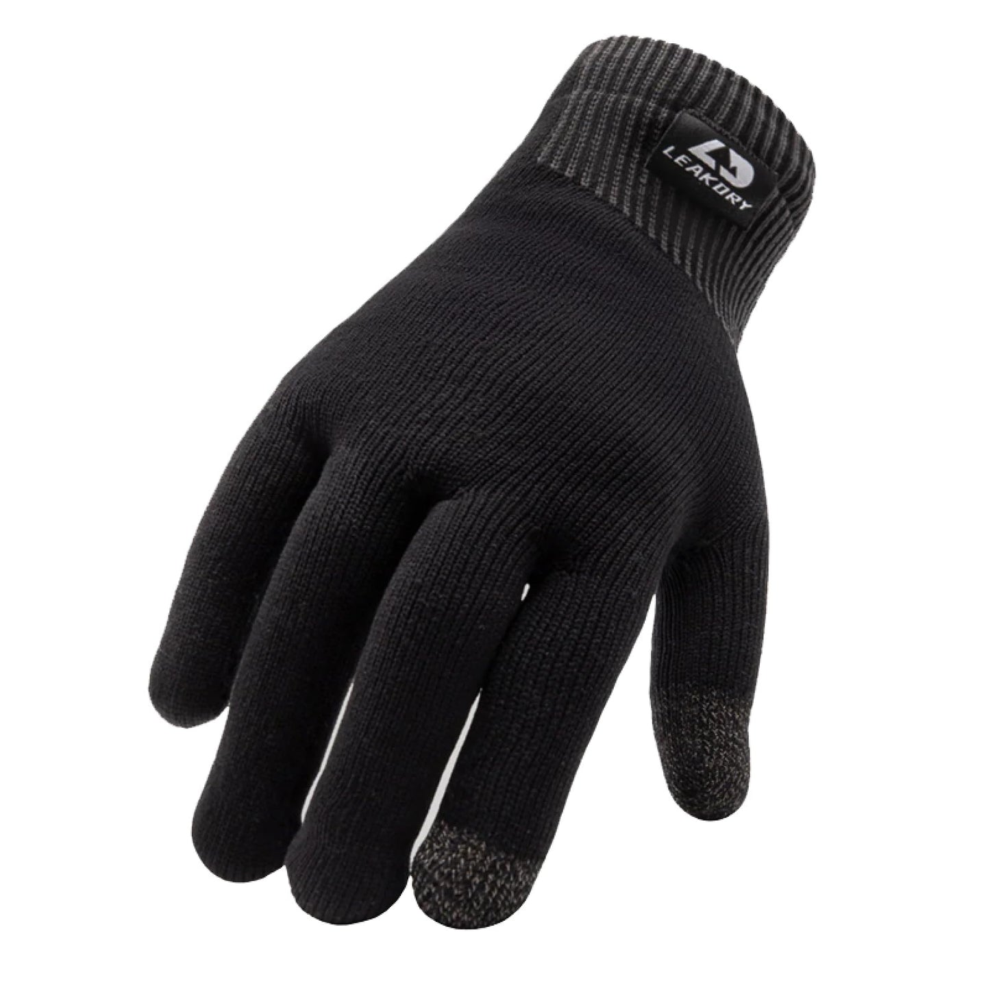LEAKDRY Waterproof Merino Wool Touchscreen Gloves,3-Layer Inusulated Thermal Winter Gloves,Windproof for Hiking Skiing Unisex (Black, S)