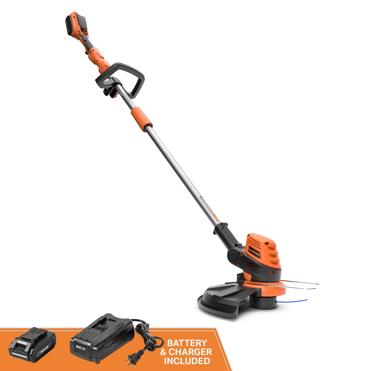 LawnMaster CLGT2412S 24V 12" Cordless String Trimmer 2.0AH Battery & Charger Included