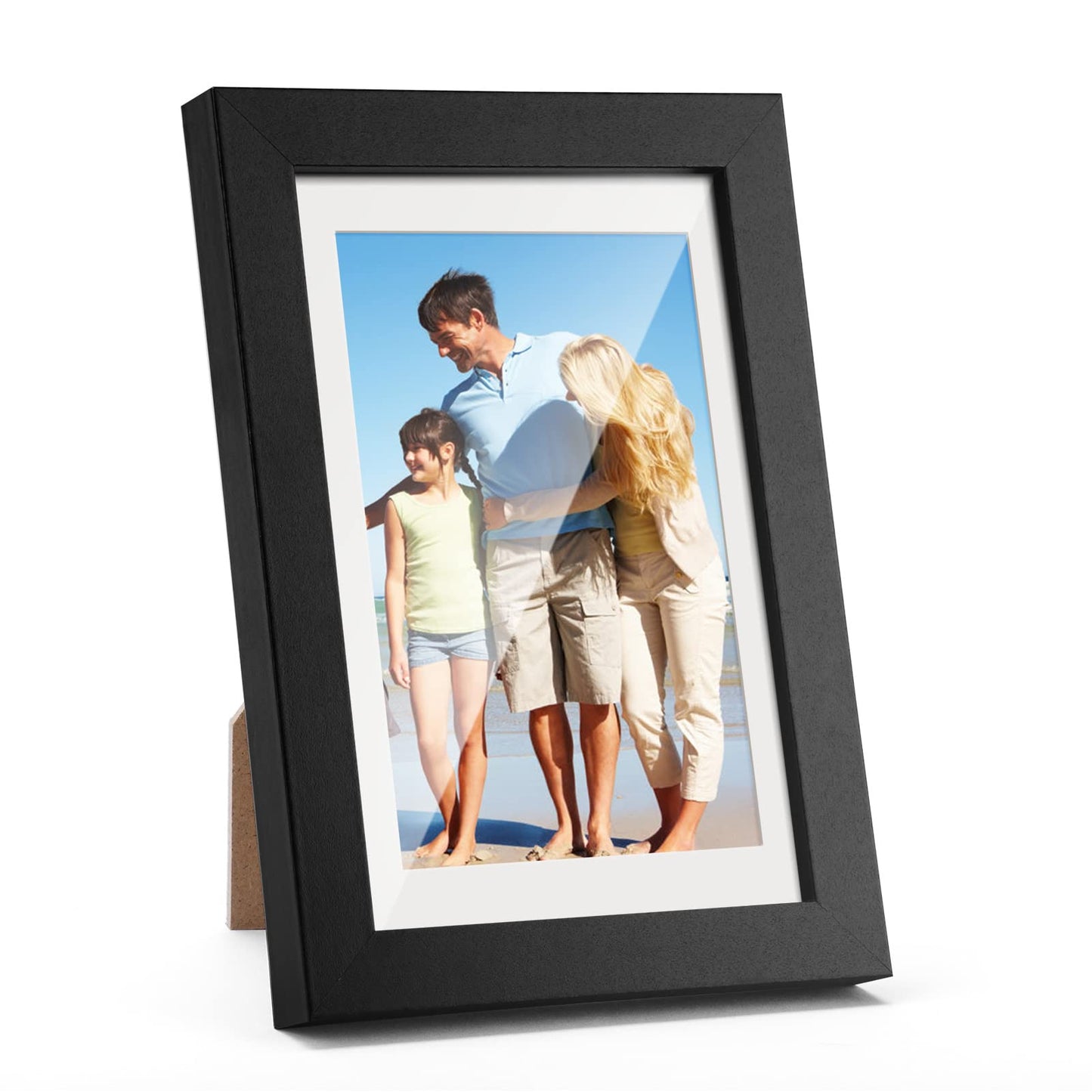 TWING 4x6 Picture Frame,Display Pictures 3x5 with Mat or 4x6 Without Mat,Small Picture Frame for Wall and Table Top Display,Black,1 Pack