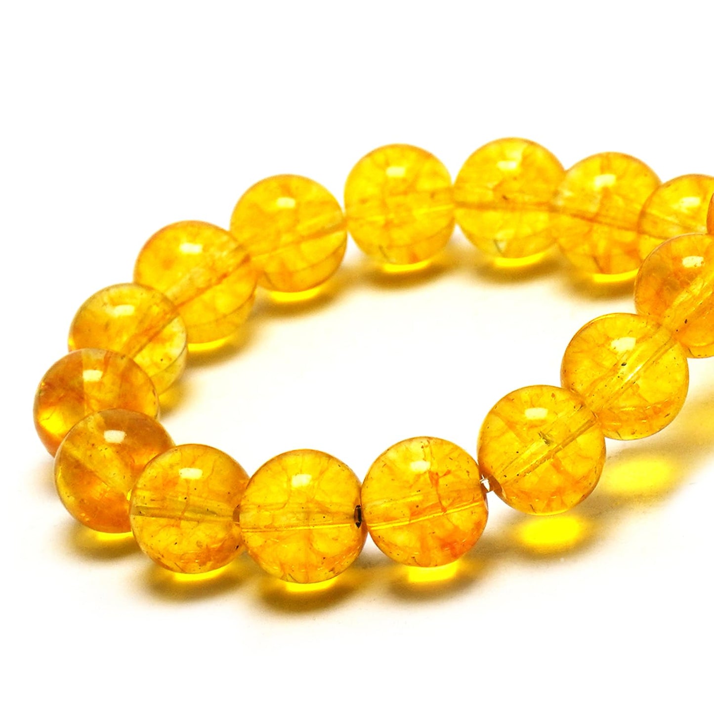 DIQIO Yellow Crack Citrine Beads for Jewelry Making - 6mm Crystal Beads Gemstone Beads for Bracelets, Stone Round Loose Beads(58-60pcs, 6mm, Citrine)