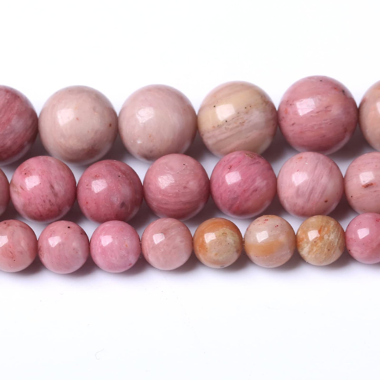 90PCS 4MM Rhodonite Beads Natural Gemstone Round Stone Beads for Jewelry Making DIY Energy Stone Healing Power Bracelet 15"