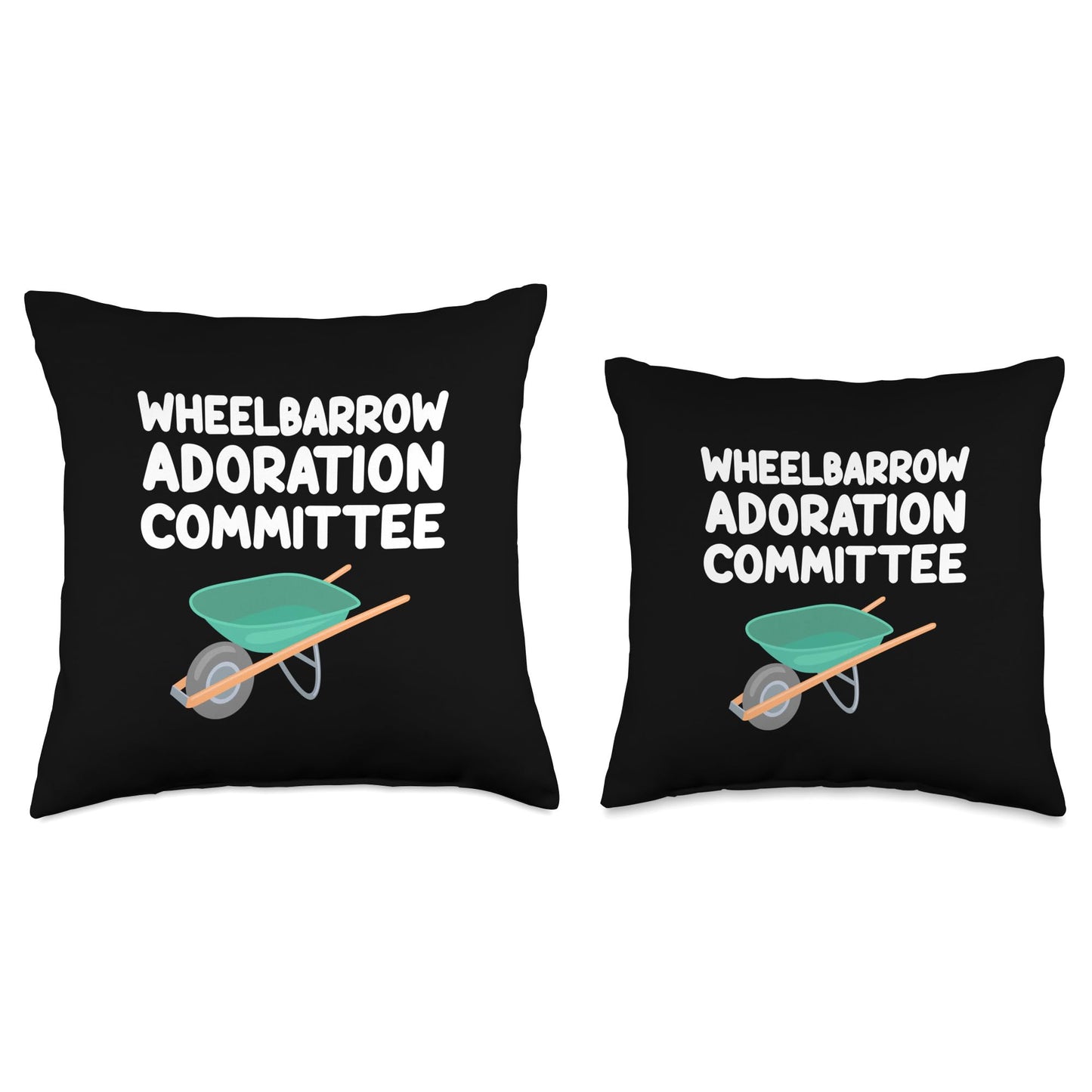 Wheelbarrow Adoration Committee Construction Single Wheel Throw Pillow