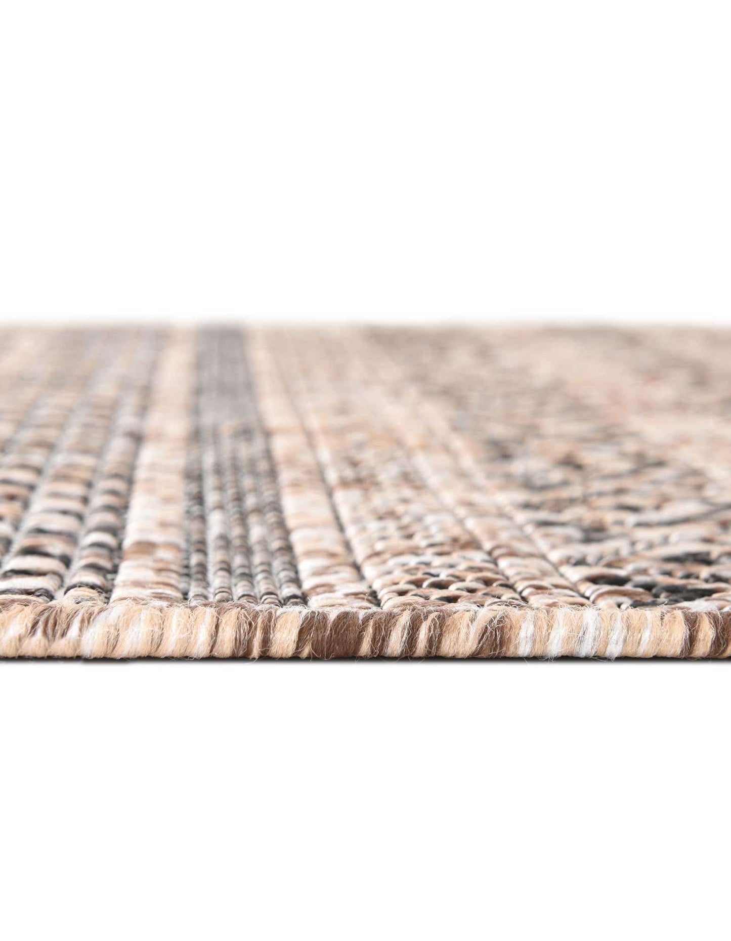 Unique Loom Outdoor Striped Collection Area Rug - Maia (6' 1" x 9' Rectangle, Natural/Black)