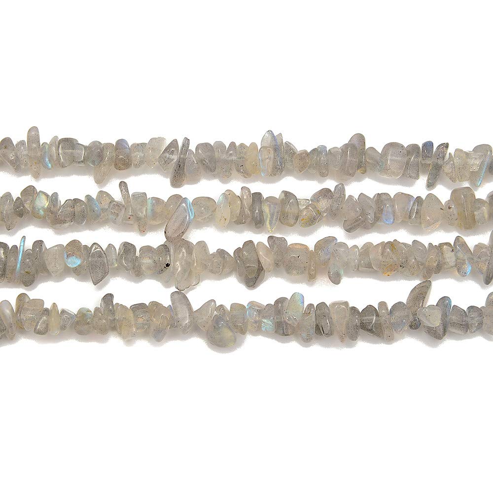 PLTbeads Gemstone Chips Natural Labradorite3-5mm Healing Crystals Waist Bracelets Necklace Kit Irregular Stone DIY Crafts Design Jewelry Making Approxi 32 inch
