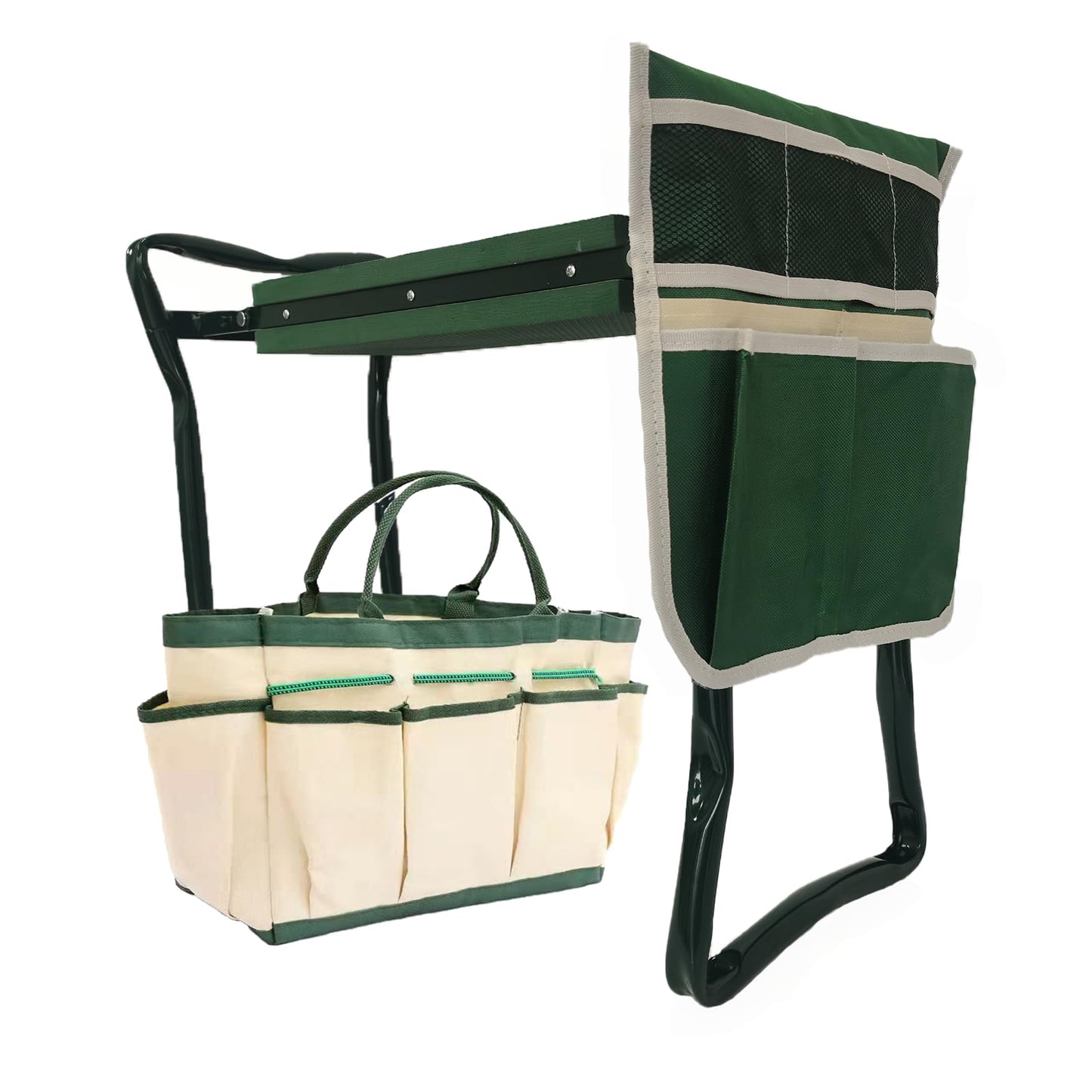 CNHZ FLOURISH Garden Kneeler and Seat Heavy Duty - Foldable Kneeling Stool with Large Tool Pouch & Storage Bag, Space-Saving, Ideal Gift for Gardeners, Seniors & Parents