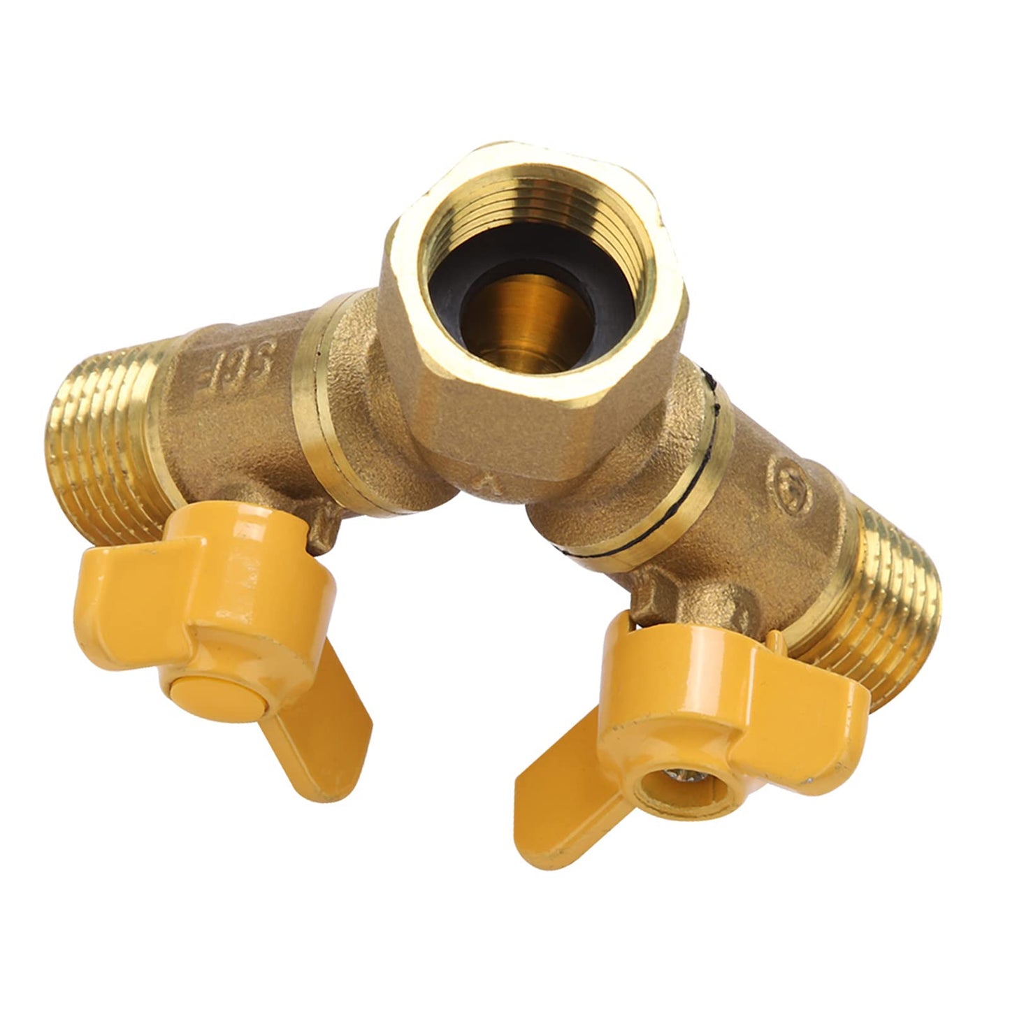 1/2 Inch Water Hose Splitter Washing Machine Splitter G1/2 Brass Garden Irrigation 2 Way Double Tap Hose Adapter Dual Faucet Connector