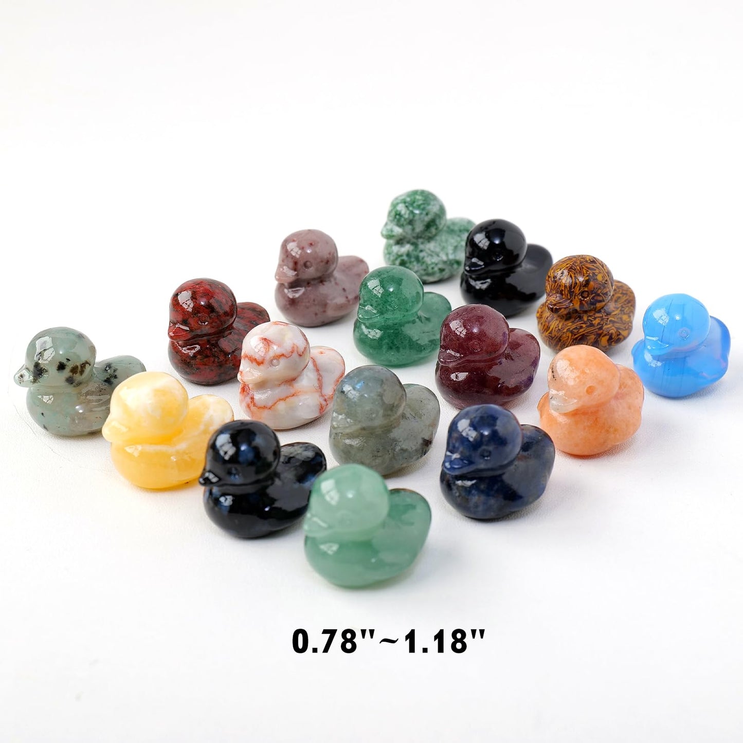 Runyangshi 1PCS Duck Figurine Statue Natural Crystal Obsidian Duck 1.18" Healing Crystal Stone Hand Carved Lucky Duckling Sculpture Home Desk Office Decoration Duck Lover Gift