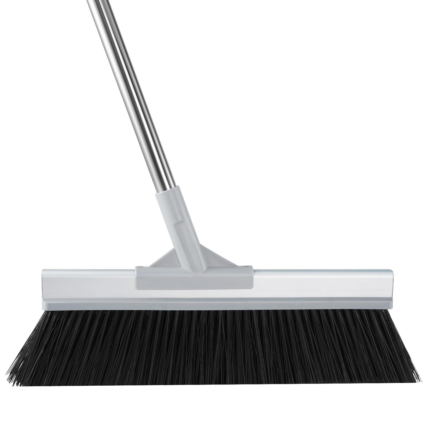 Keyloland 18" Extra Wide Heavy Duty Broom, Aluminum Reinforced Commercial Broom for Driveway and Garage, 60" Adjustable Handle, 29% More Sweeping Area for Concrete, Patios, Decks, Workshops