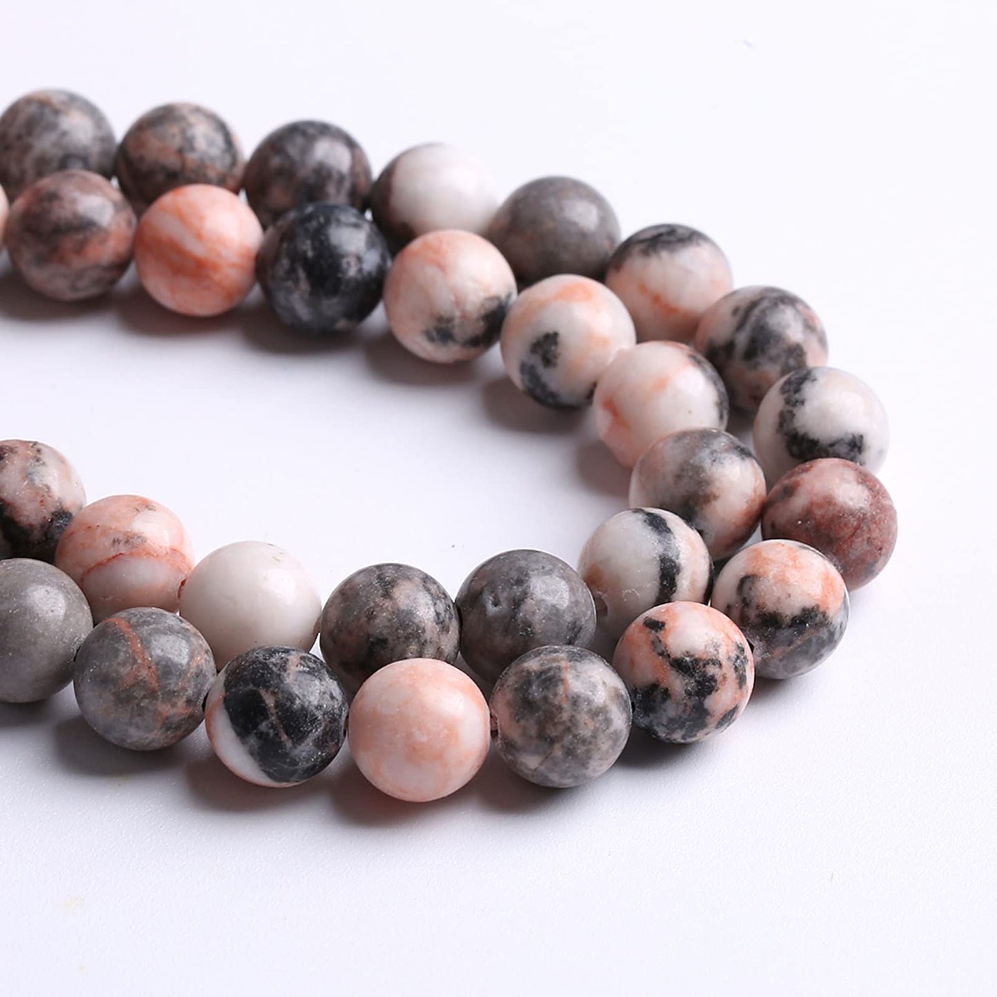 6mm 60pcs Natural Stone Pink Zebra Jasper Loose Beads for Jewelry Making DIY Bracelet Necklace