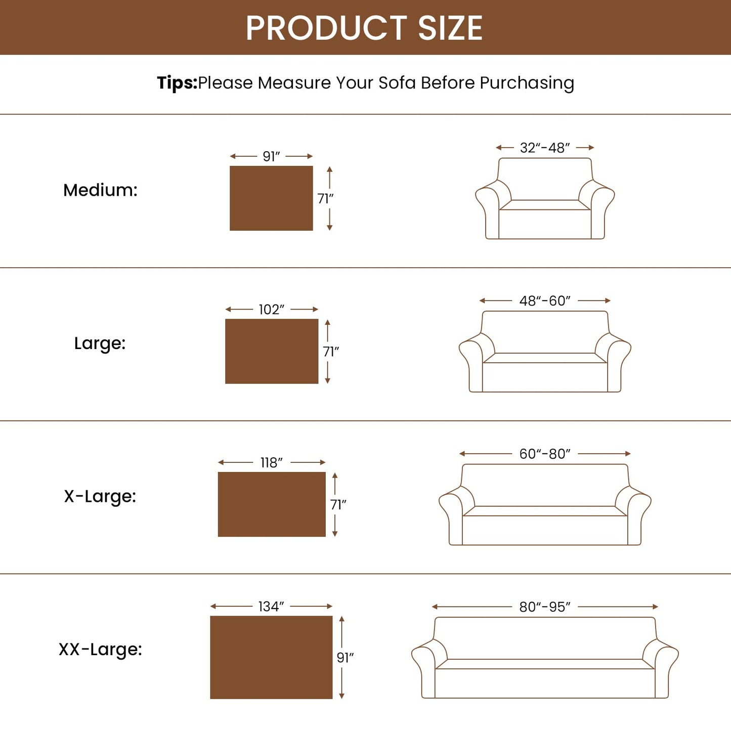 Deep Dream Sofa Cover, Sectional Couch Covers, Couch Covers for 3 Cushion Couch, Couch Cover for Dogs, Geometrical Jacquard Fabric Sofa Cover (Large, 71" x 102", Brown)