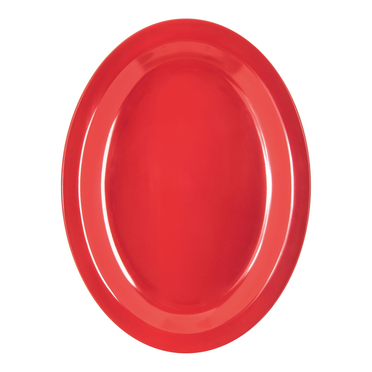 Carlisle FoodService Products Kingline Plastic Oval Platter Oval Tray for Home and Restaurant, Melamine, 12 x 9 Inches, Red