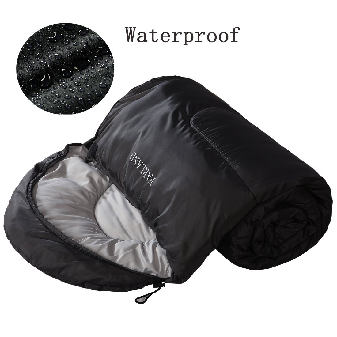 FARLAND Sleeping Bags for Adults Teens Kids with Compression Sack Portable and Lightweight for 3-4 Season Camping, Hiking,Waterproof, Backpacking and Outdoors