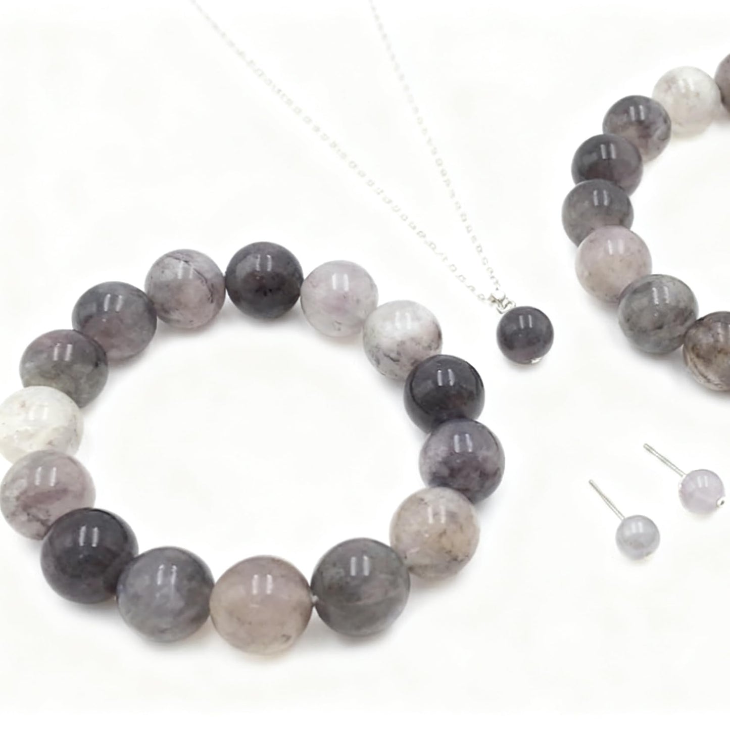 60pcs 6mm Natural Stone Beads Greystone Crystal Beads Energy Crystal Power Gemstone for Jewelry Making, DIY Bracelet Necklace