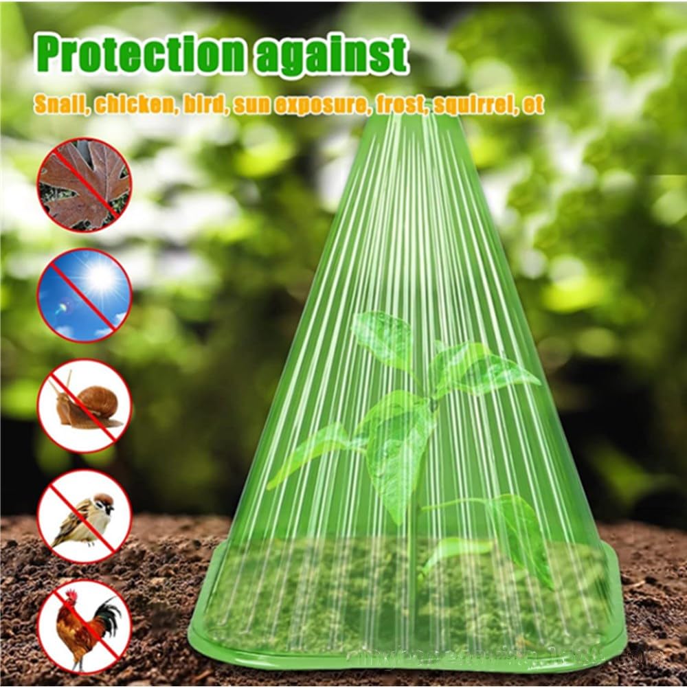 20Pcs Garden Plant Cloches, Plastic Plant Bell Cover Reusable Mini Greenhouse, Frost Protection for Plant Cover Dome Tall