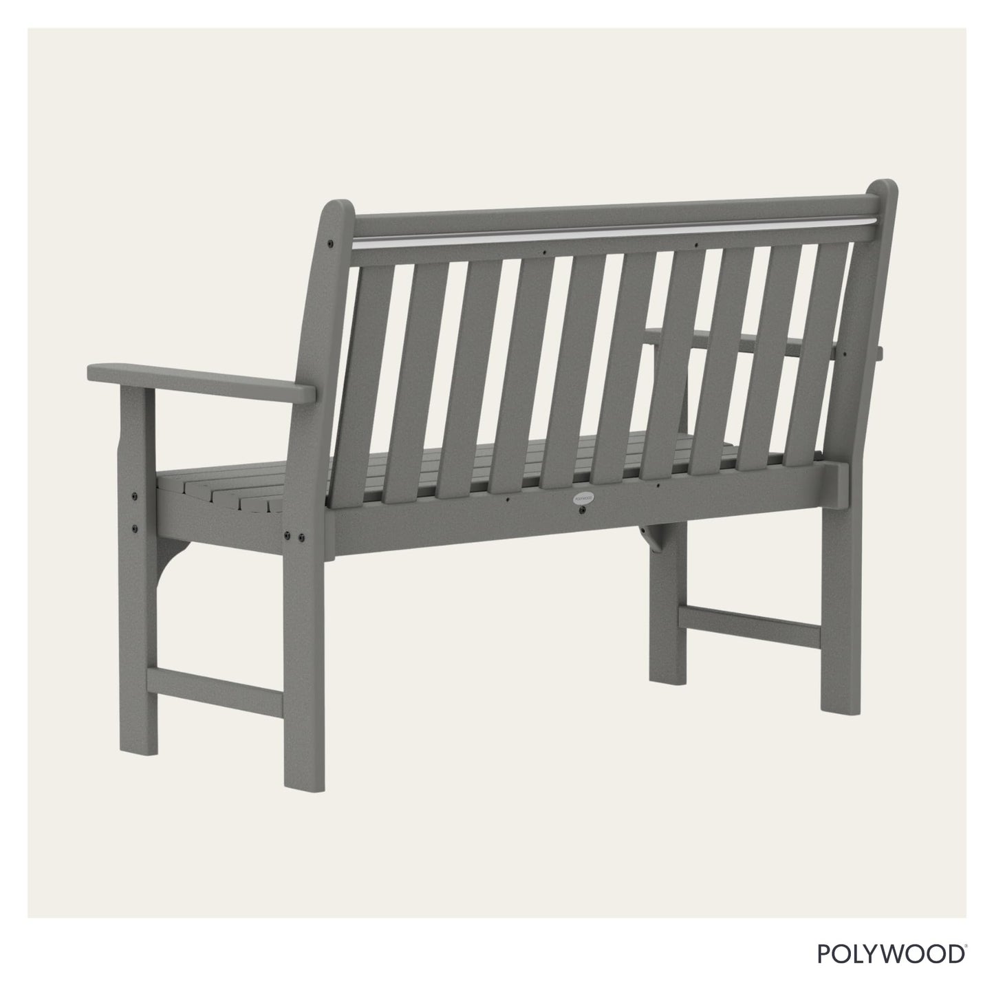 POLYWOOD GNB48GY Vineyard 48" Bench, Slate Grey