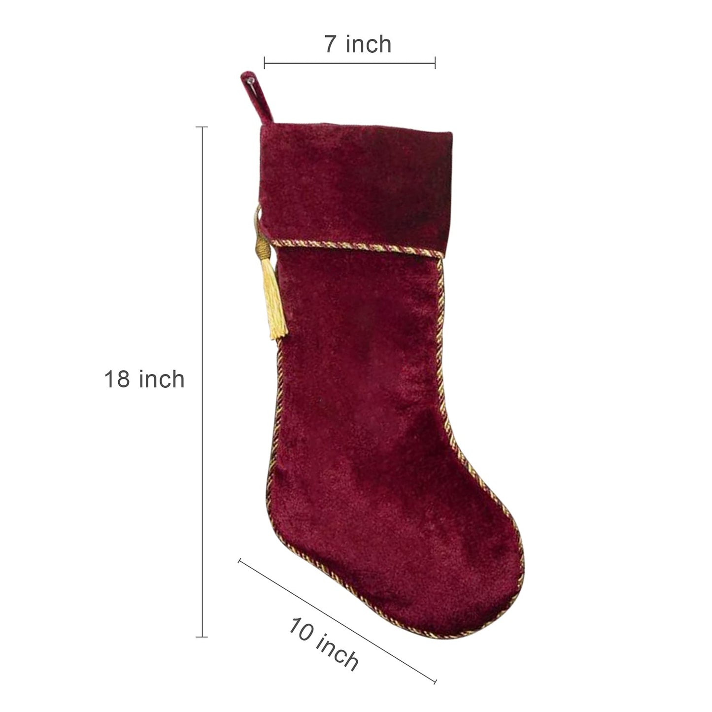 Ugiftcorner Red Christmas Stockings 4 Pack Velvet Christmas Stockings with Gold Tassel Decorations for Fireplace Holiday Party