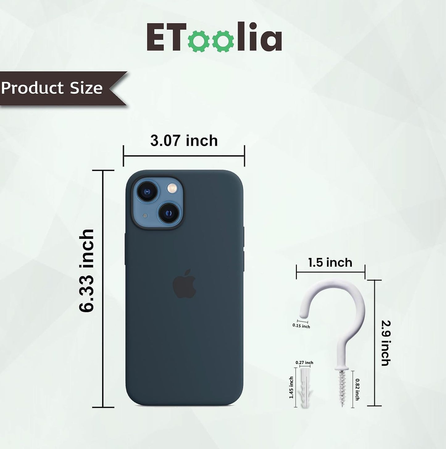 Etoolia 20 Pcs Ceiling Hooks for Hanging Plants - 2.9 inches Heavy Duty, Hanging Hooks for Christmas Lights, Cups, Decors - White Vinyl Coated Screw in Plant Hanger Hook Indoor and Outdoor