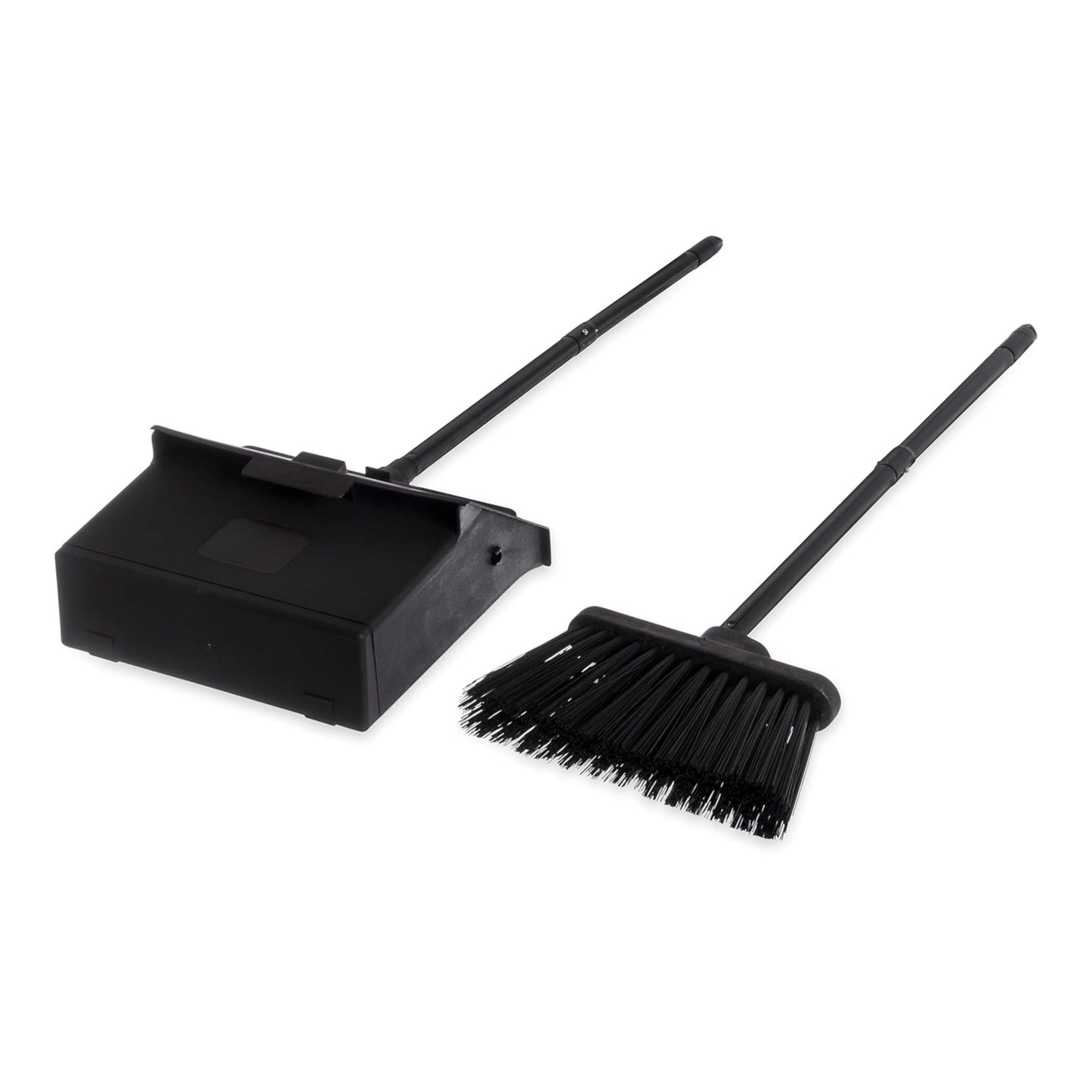 Carlisle FoodService Products Duo-Pan Upright Dust Pan and Broom Set, Essential Cleaning Tools for Home and Commercial Use, 36" Handle, 1 Count, Black