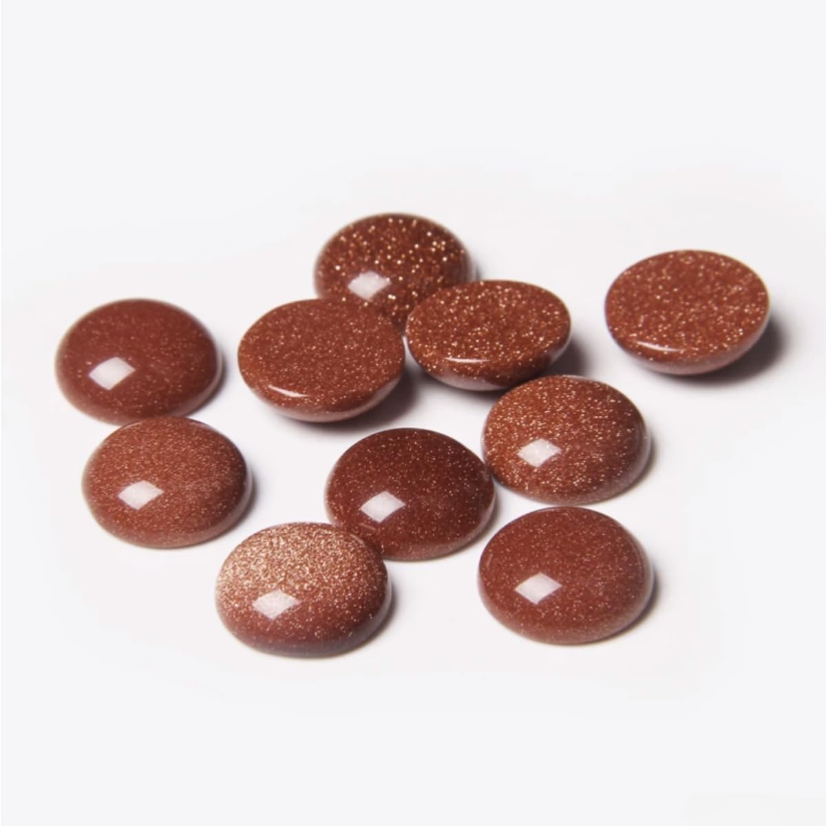 20pcs 16mm Natural Stone No Hole Gold Sandstone Semicircle Smooth Cabochons Beads Healing Chakra Crystal Stone Bead for Jewelry Making Rings Earrings Necklace Bracelet DIY Crafts