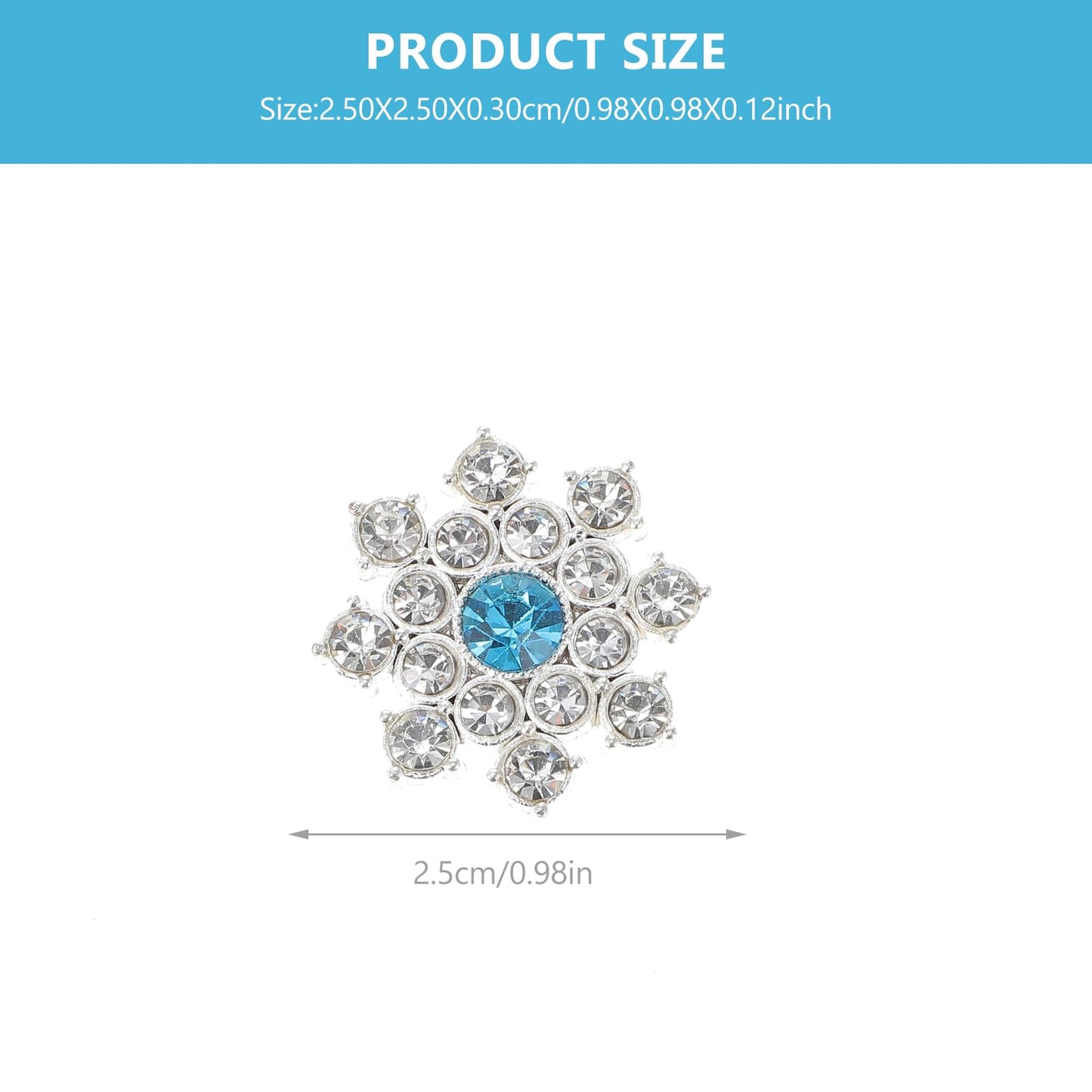 30pcs Crystal Rhinestone Snowflake Buttons Flatback Embellishments for Craft DIY Jewelry Scrapbooking