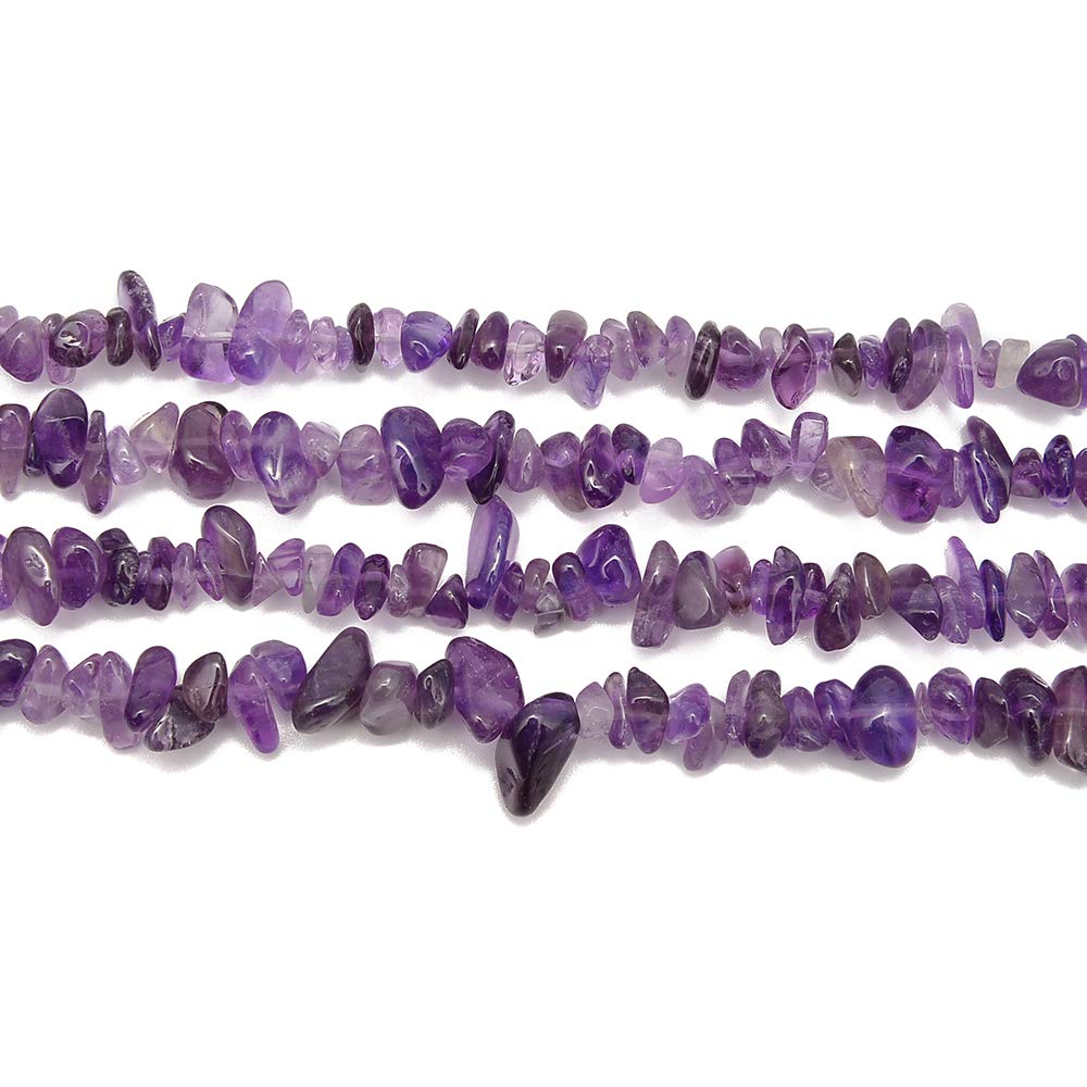 PLTbeads Gemstone Chips Natural Amethyst 3-5mm Healing Crystals Waist Bracelets Necklace Kit Irregular Stone DIY Crafts Design Jewelry Making Approxi 32 inch